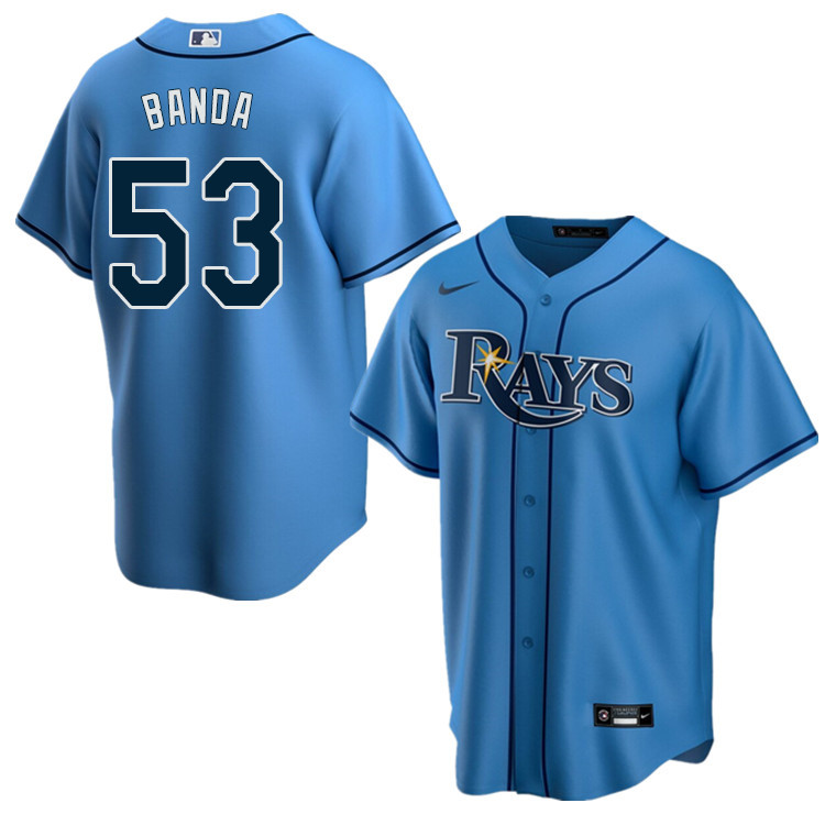 Nike Men #53 Anthony Banda Tampa Bay Rays Baseball Jerseys Sale-Light Blue